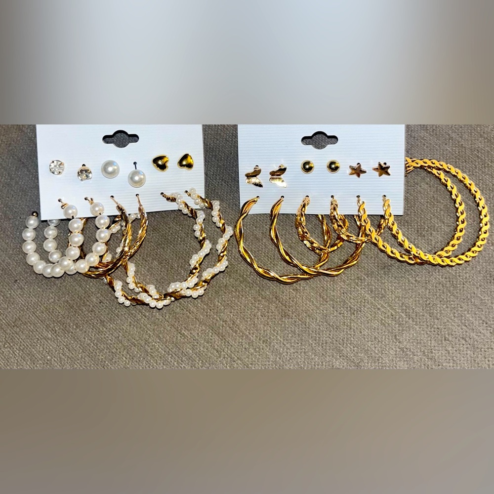 Gold Hoop & Stud Earrings Assortment